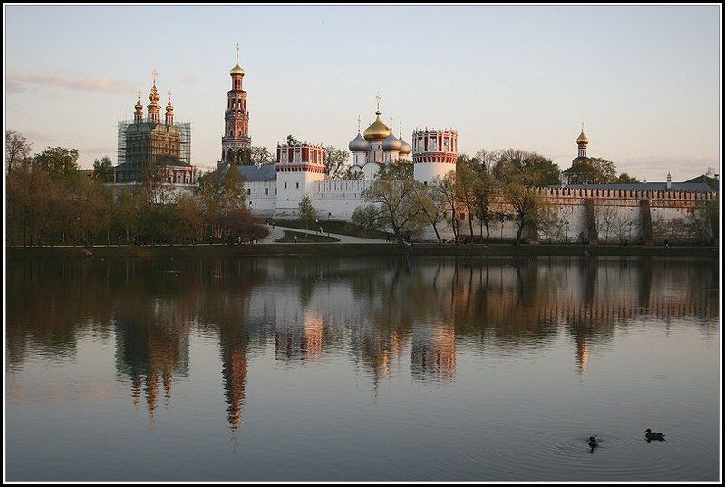 город, пейзаж Новодевичий монастырь на Девичьем поле фото превью