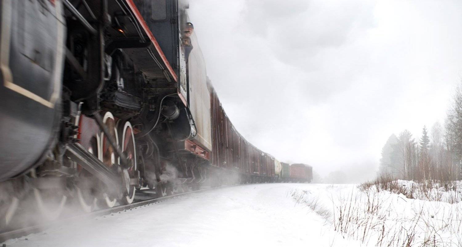 состав, поезд, товарный, паровоз, зима, Boji