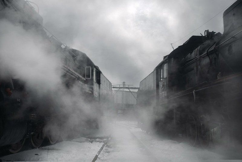 паровоз, зима Между двух огней... фото превью