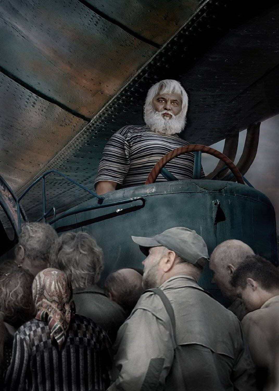 дирижабль, капитан, небо, Boji