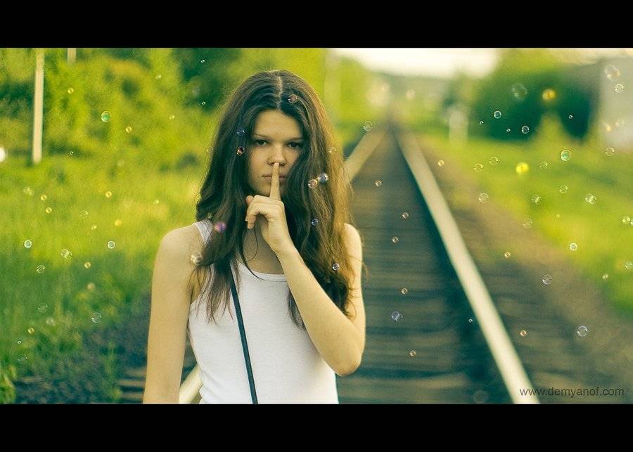 девушка, жд, портрет, мыльные пузри, demyanof