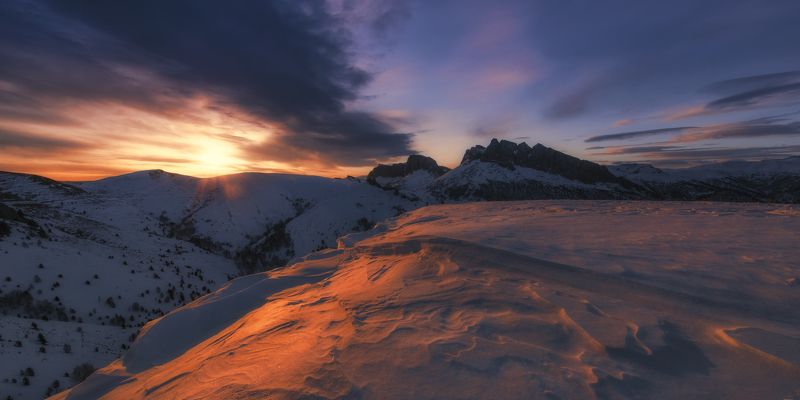 горы, кавказ, снег, февраль, 2015, ачешбок , утро , чертовы ворота Февральским утром фото превью