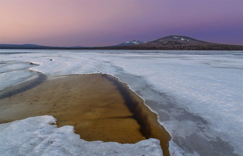 Весна, Горы, Зюраткуль, Озеро, Пейзаж, Природа, Путешествие, Рассвет, Урал, Утро, Южный урал Весенний Зюраткуль фото превью