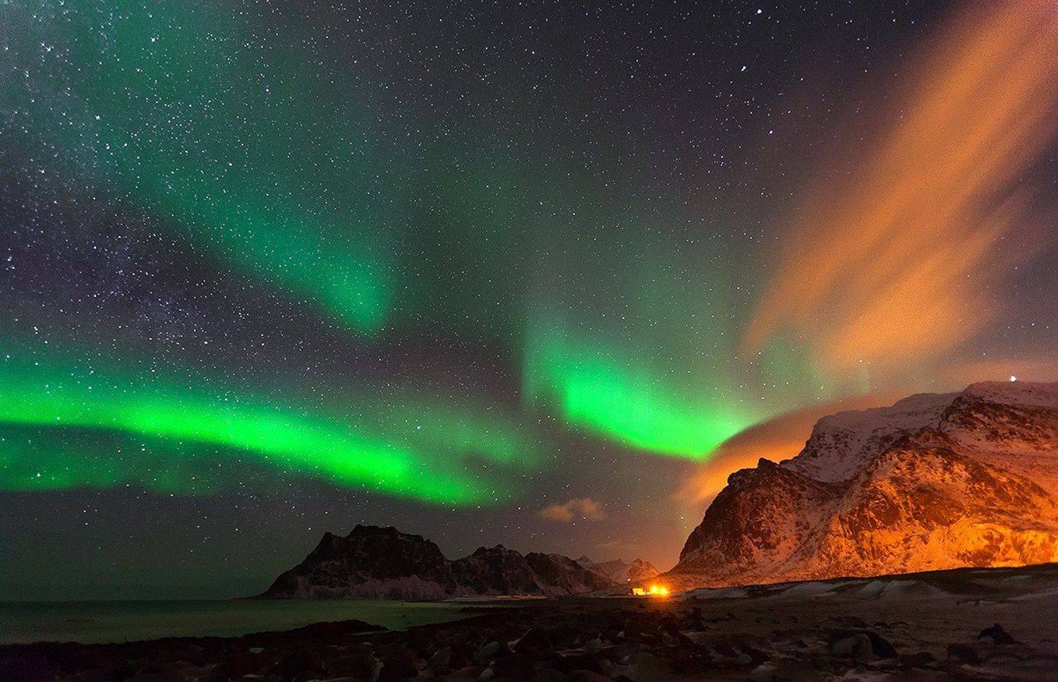 Звездное небо, Лофотены, Ночной пейзаж, Пейзаж, Северное сияние, Вадим Балакин