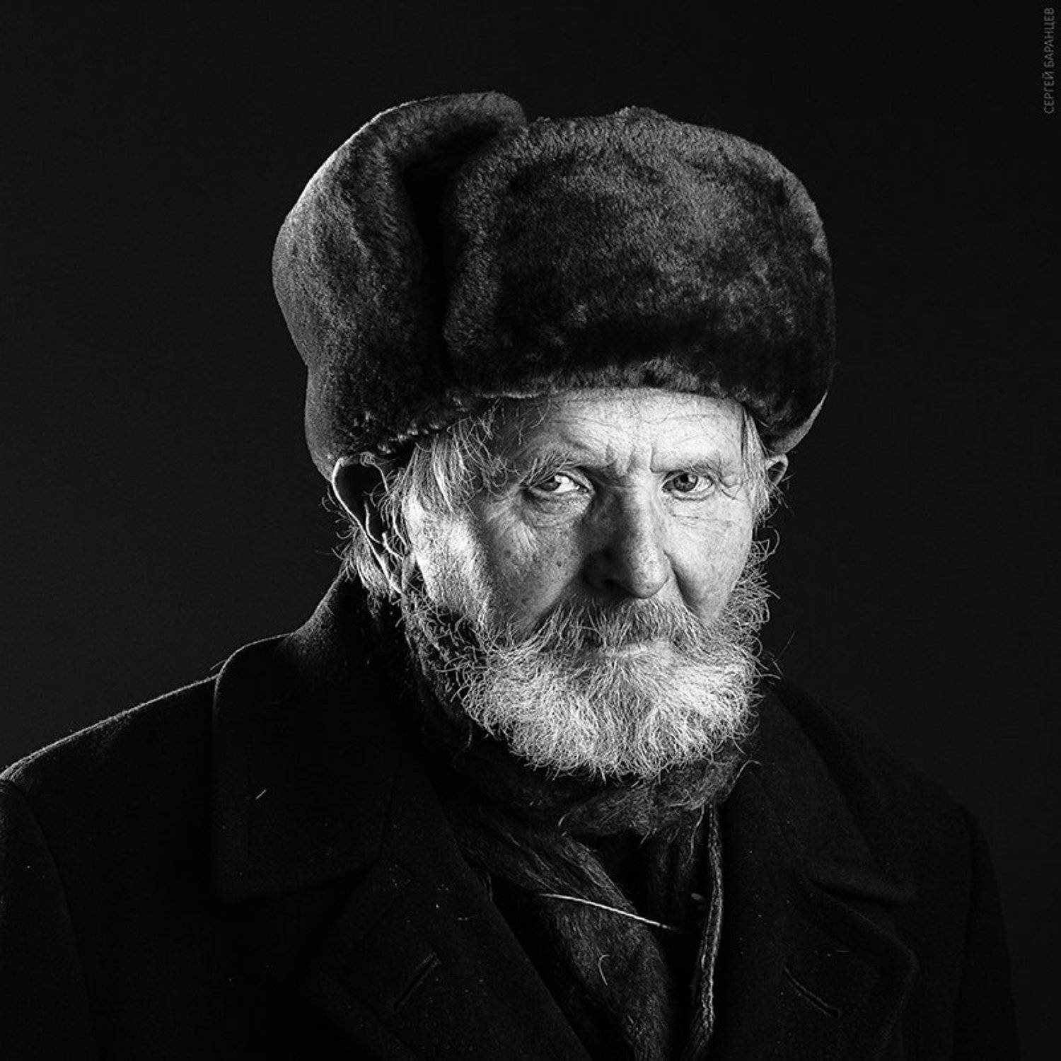 Дед, Дедушка, Мужской портрет, Студийный портрет, Чб, Сергей
