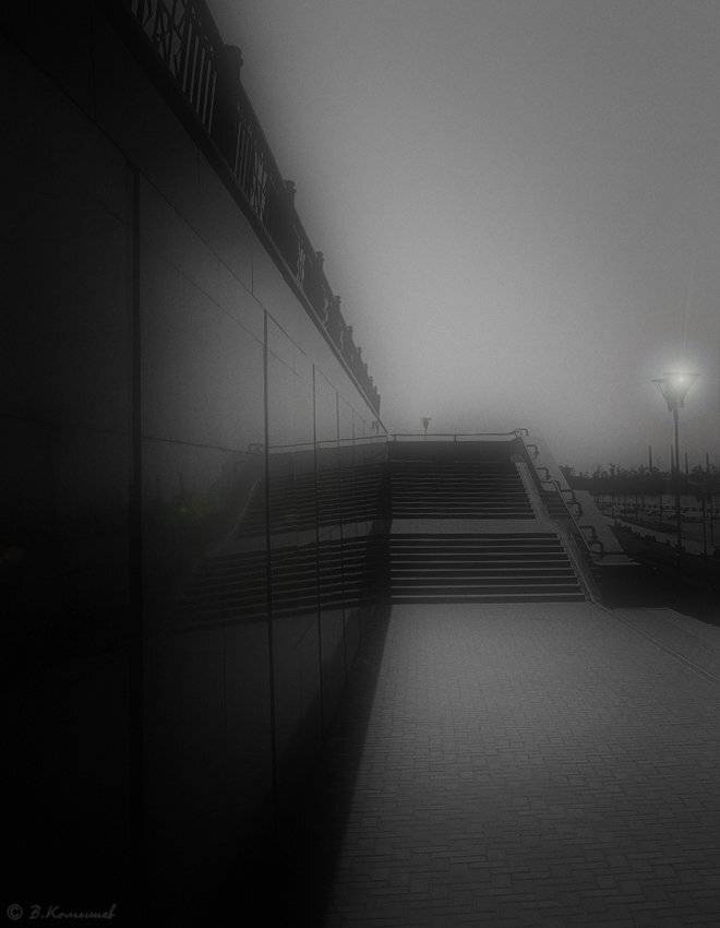 Город, Ижевск, Туман, Фонарь, Владимир Комышев