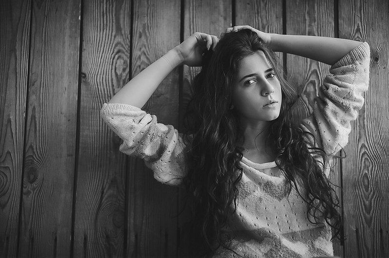 волосы, девушка, чб *** фото превью