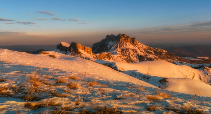 горы , кавказ, февраль, 2015 , тхачи , рассвет Тхачи в Феврале фото превью