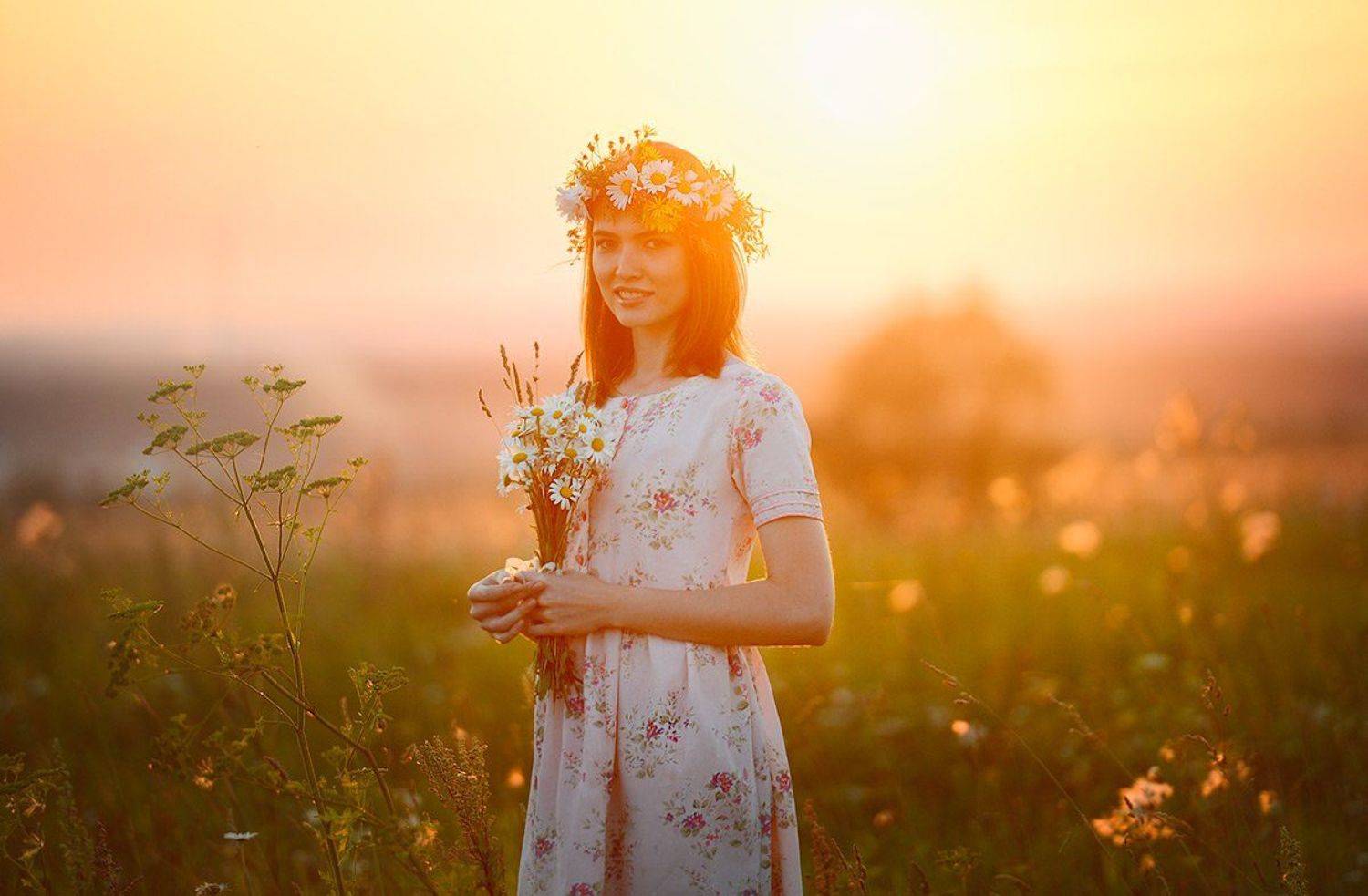 Девушка, портрет, поле, трава, солнце, закат, балабанов, Балабанов Иван