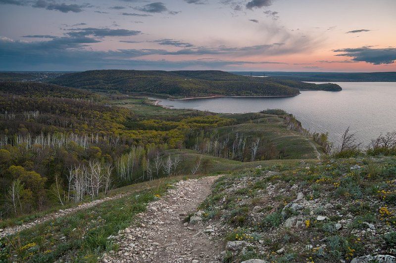 Весна, Вечер, Жигулевские горы, Жигули, Закат, Каменная степь, Национальный парк, Облака, Самарская лука, Самарская область *** фото превью