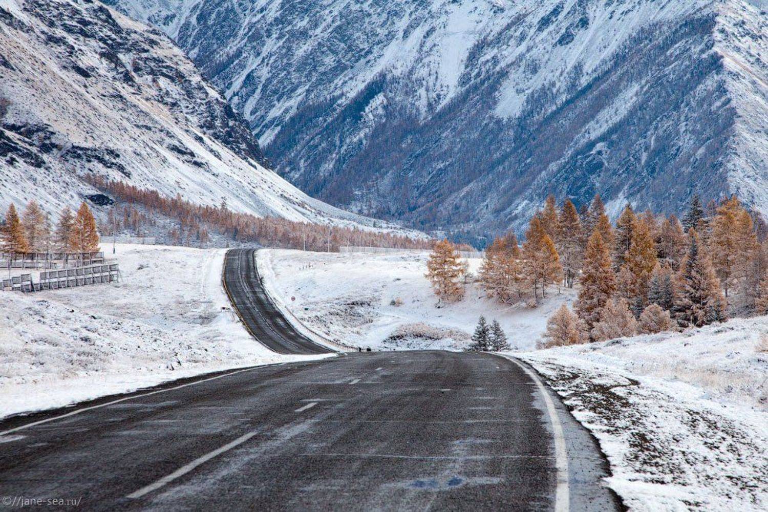 Алтай, Республика_Алтай, Горный_Алтай, Altai, Russia, Россия, Сибирь, осень, горы, дорога, Чуйский_тракт, трасса, М52, снег, Евгения Смолякова