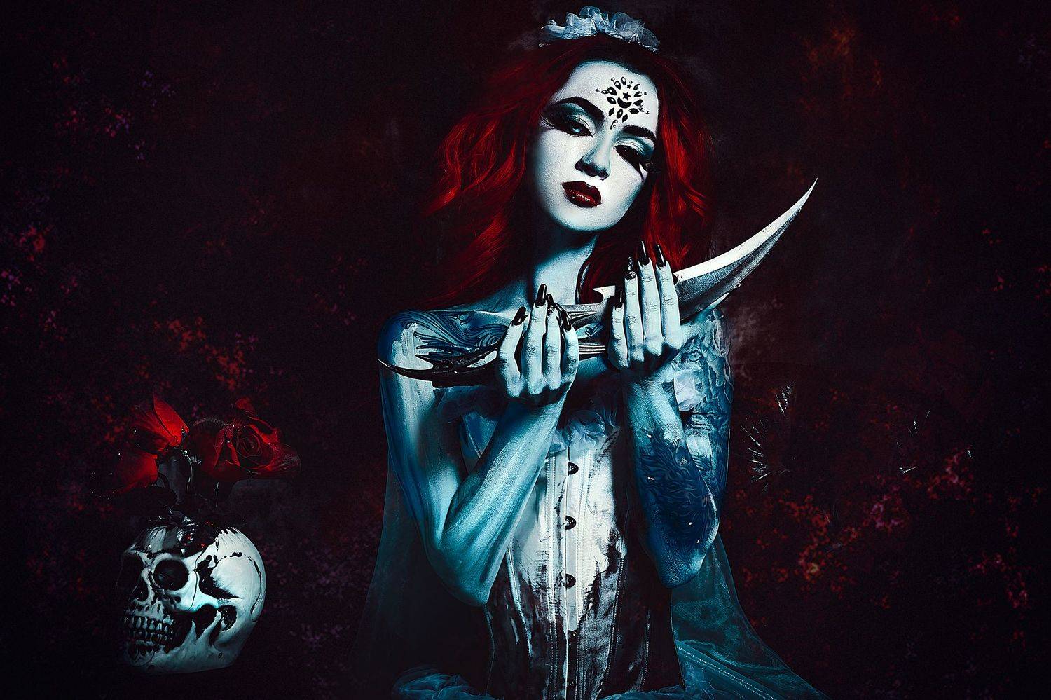 woman, portrait, conceptual, studio, bodyart, Руслан Болгов (Axe)