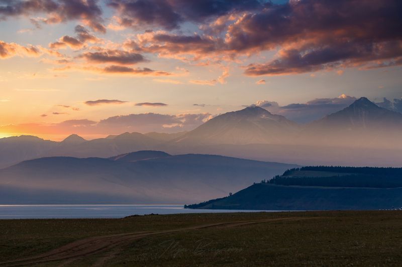 монголия, хубсугул, закат Закат на Хубсугуле фото превью