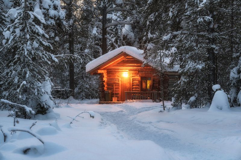 паанаярви, изба, зима  фото превью