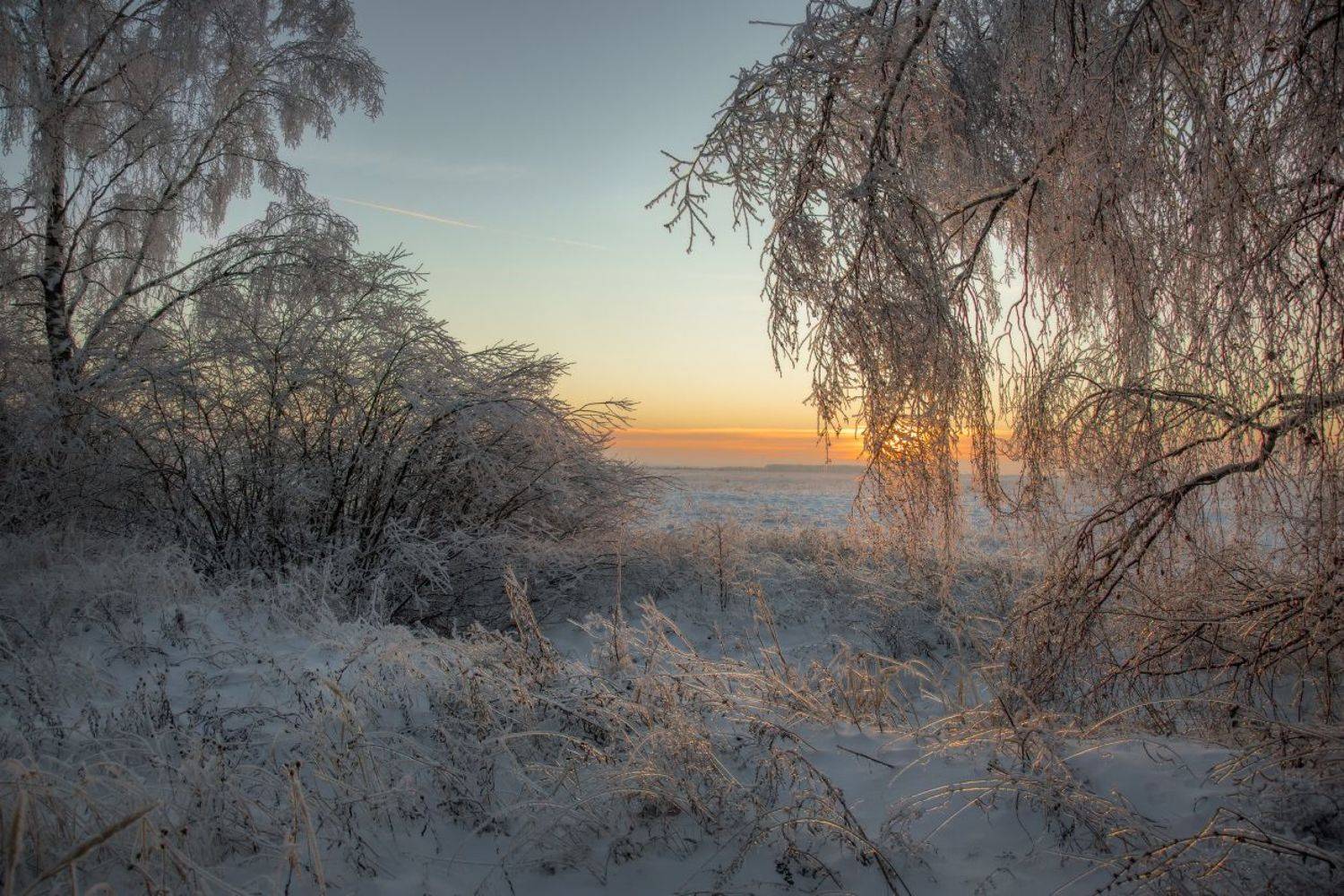 закат мороз лед  серково наледь, Дмитрий Алексеев