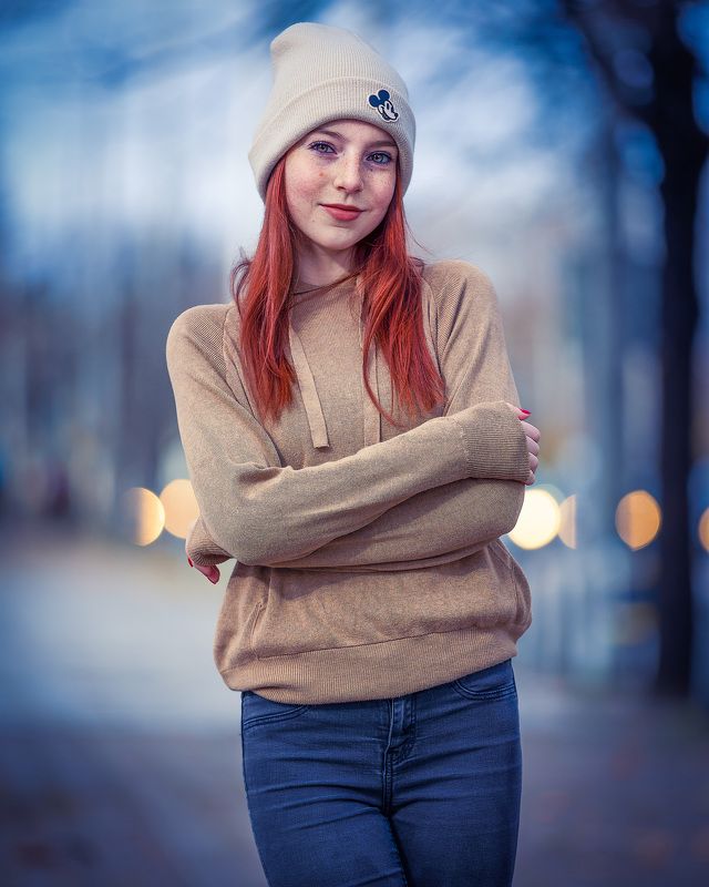портрет, девушка, веснушки, рыжая, милая, красивая Девушка фото превью