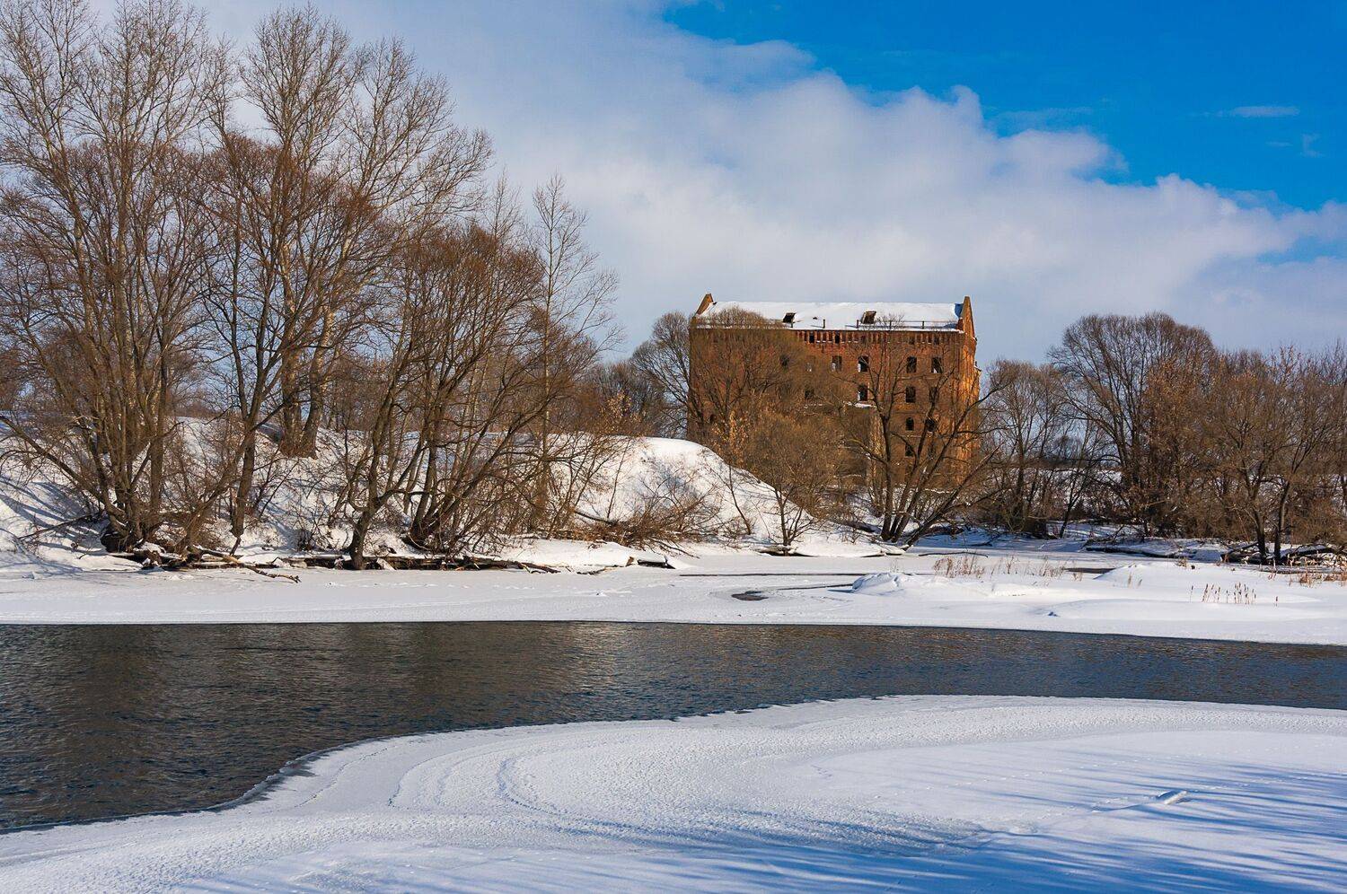 река быстрая сосна, адамова мельница, первый снег,, Николай Бологов