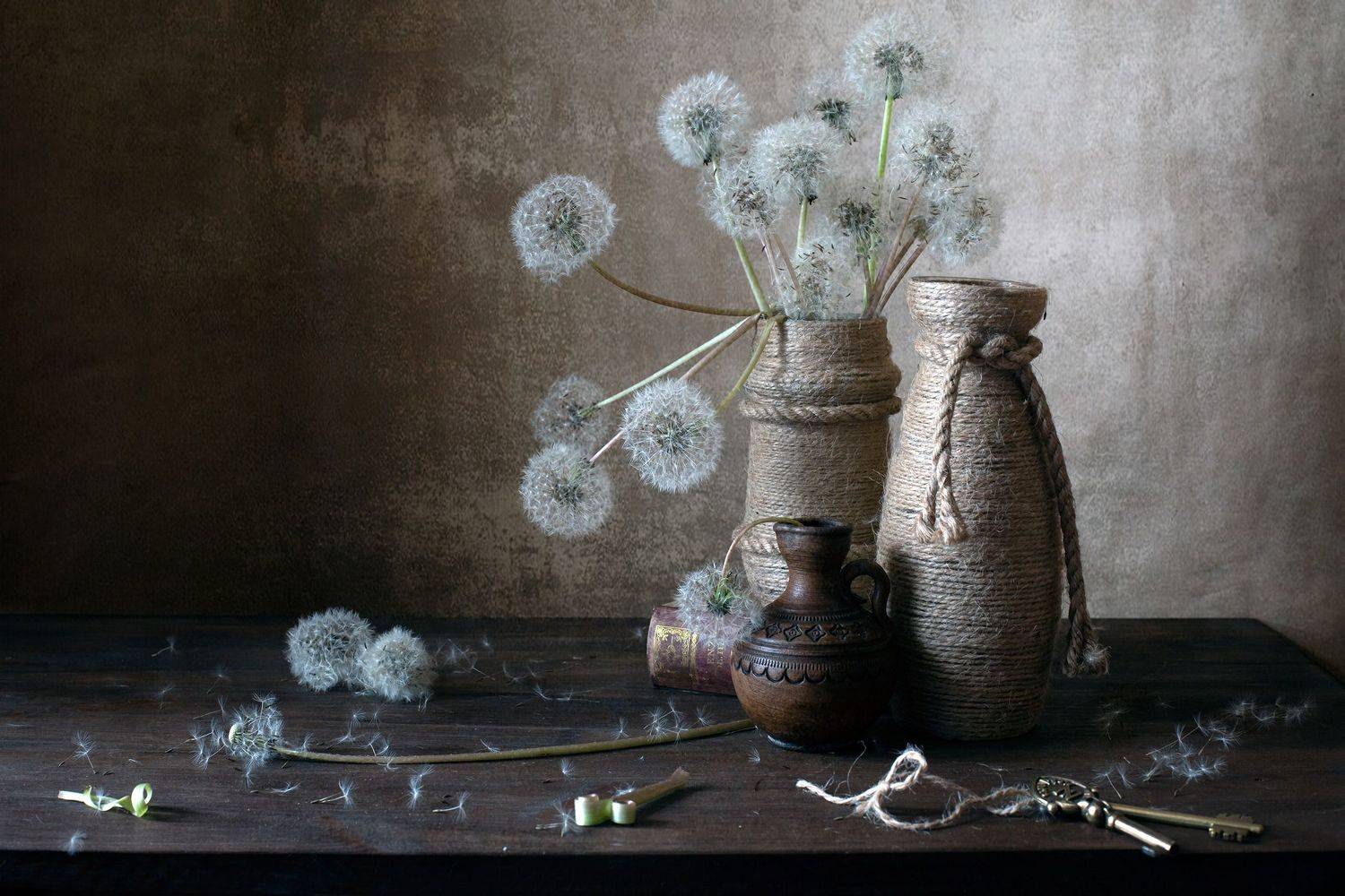 миламиронова, фотонатюрморт, stilllife, лето, цветы, букет, натюрмортсцветами, одуванчик, ключи, кувшин, Миронова Мила