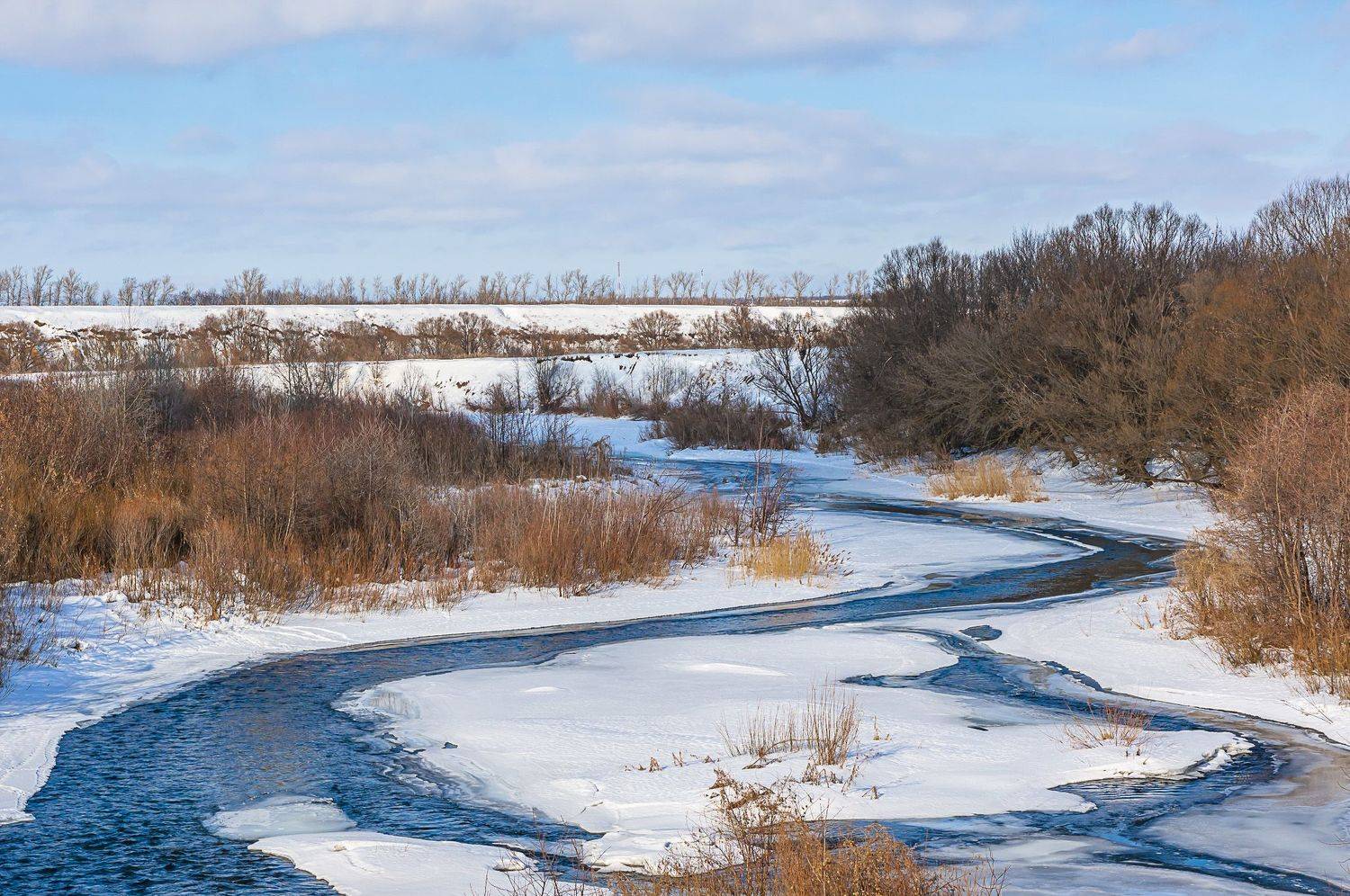 река кшень, зима, ливны,, Николай Бологов