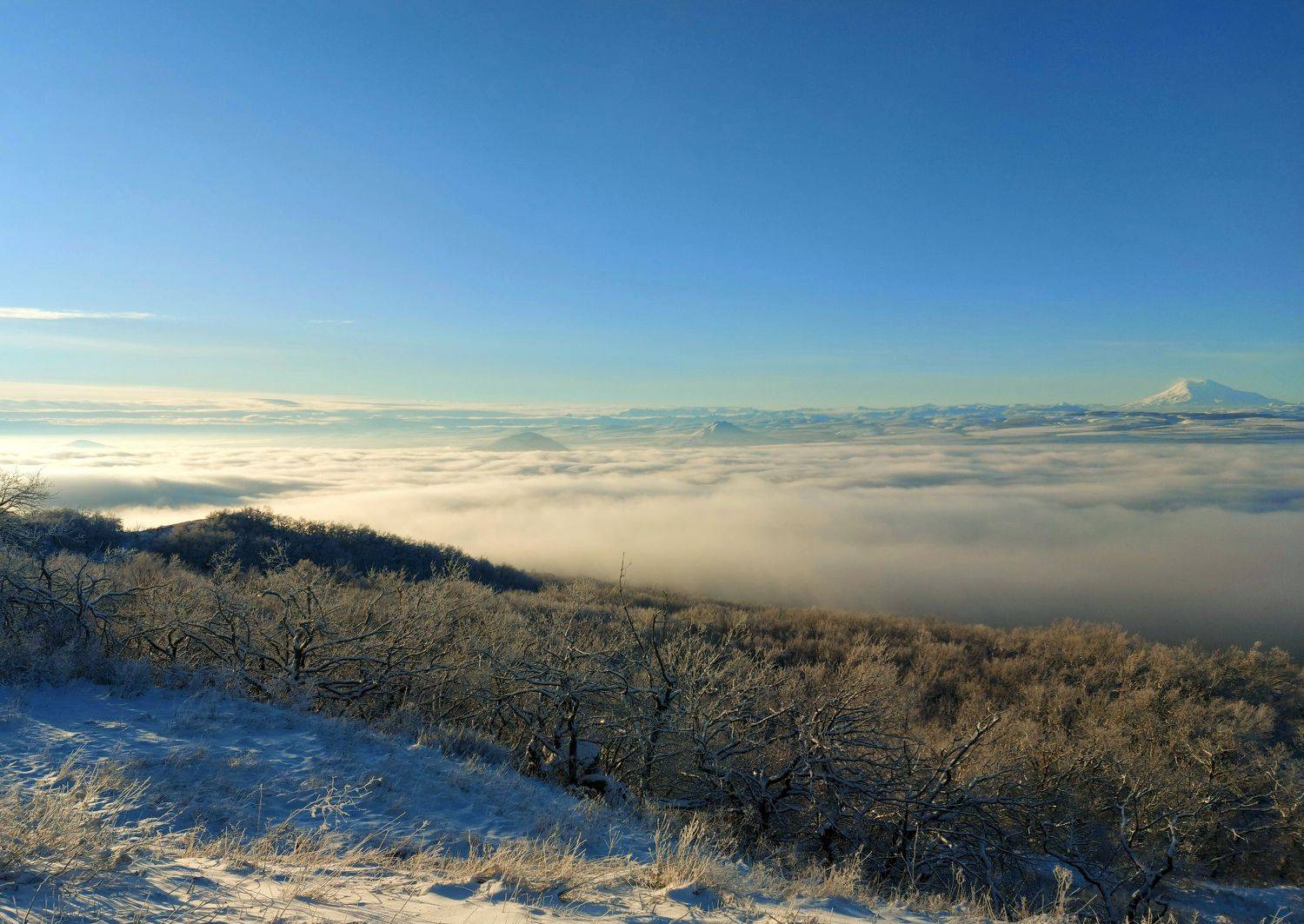 зима, снег, туман, горы, утро, Валерий Савостьянов