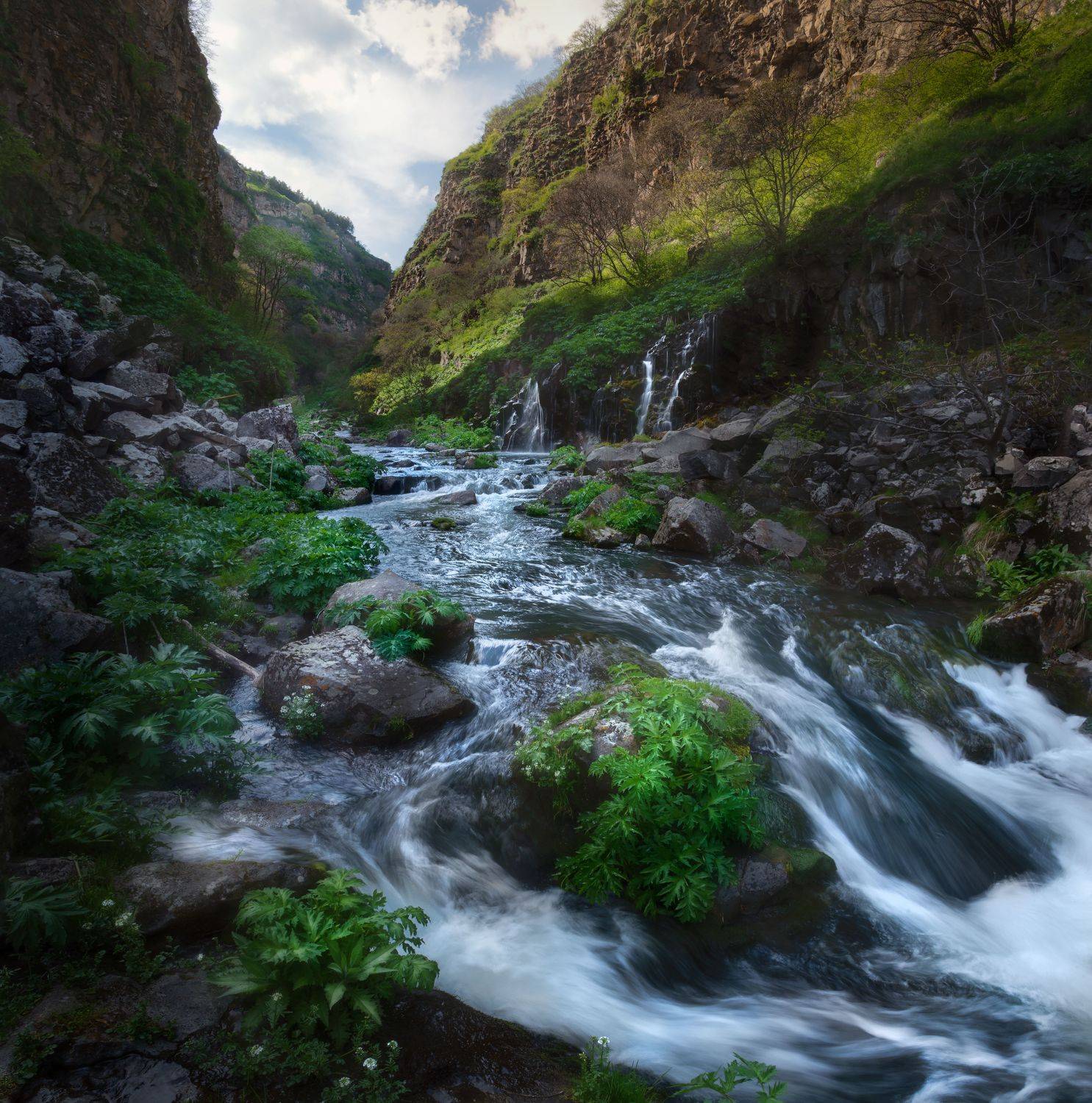 River, canyon, long exposure, Georgia, nature, landscape, Helen Vasilieva