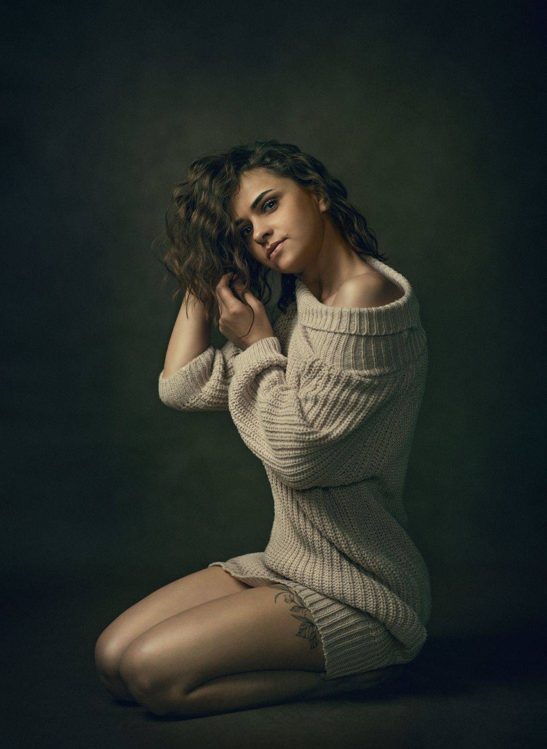 девушка, студия, модель, портрет, художественный портрет, холст, fine art, Ренц Геннадий