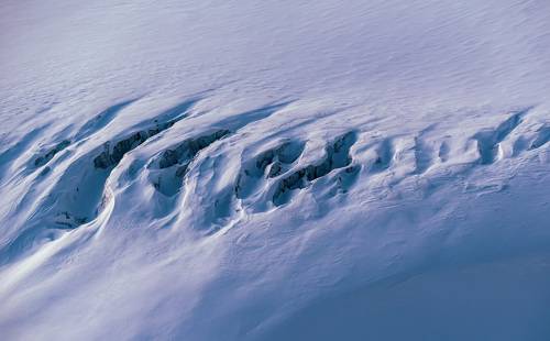 Cracks in the Elbrus glacier.