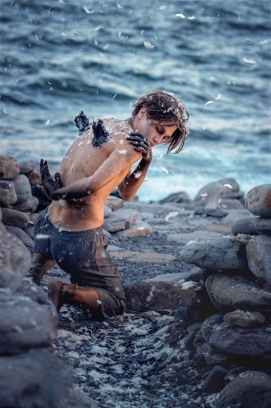 фотопроект, мужской портрет, постановочная фотография Крылья фото превью