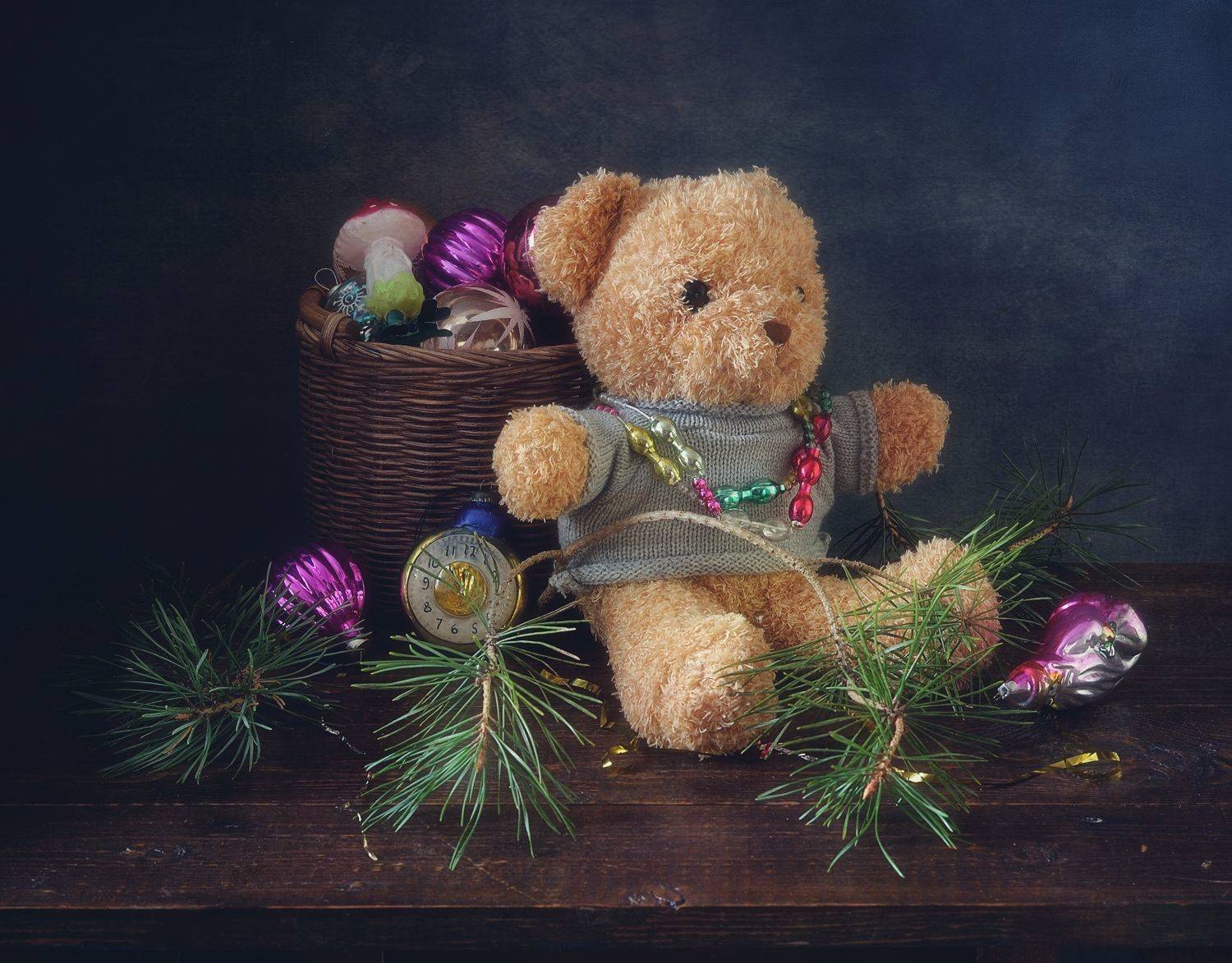 натюрморт,мишка,игрушки,праздник, Наталия К