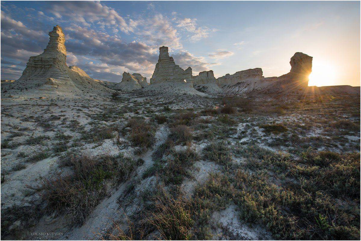 Аккергешен., Весна, Восход, Западный Казахстан, Казахстан, Мангистау, Останцы., Рассвет, Скалы, Кутыгин Эдуард