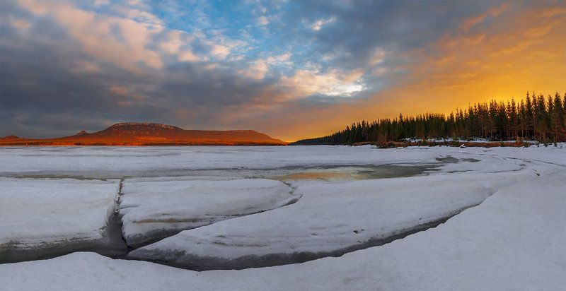 Весна, Восход, Горы, Зюраткуль, Озеро, Пейзаж, Природа, Путешествие, Рассвет, Урал, Утро, Южный урал Восход фото превью
