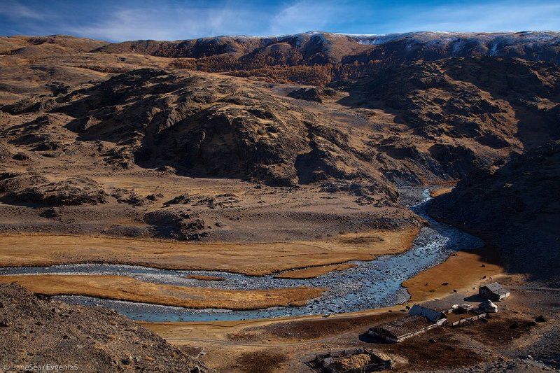 Altai, Mountains, Russia, Алтай, Горный_Алтай, Горы, Осень, Река, Россия, Южно-чуйский хребет У реки фото превью