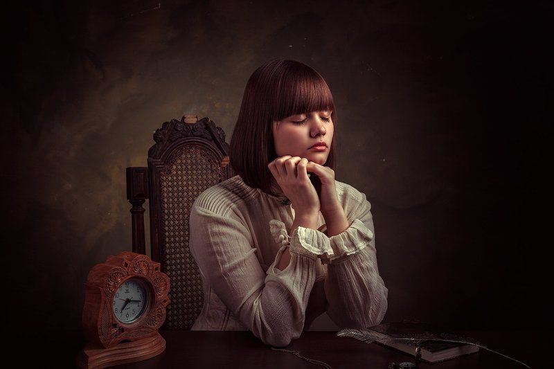 девушка, портрет, мечты,  Dream фото превью