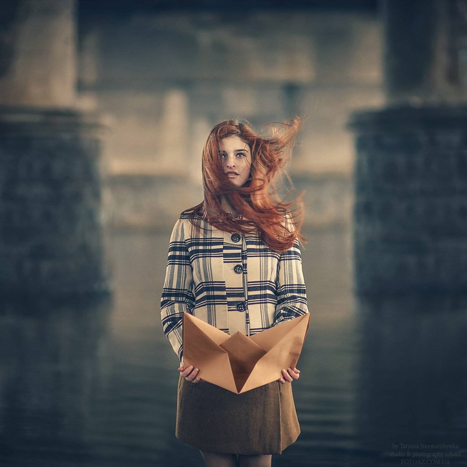 Вода, Колонны, Концепт, Корабль, Мост, Перспектива, Портрет, Рыжая, Рыжая девушка, Свобода, Невмержицкая Татьяна