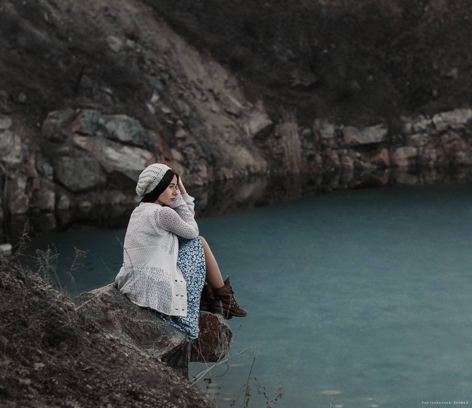 50mm, Nikon, Берег реки, Девушка, Красивая, Обрыв, Портрет, Скалы, Фото, Фотография, Дмитрий Бегма