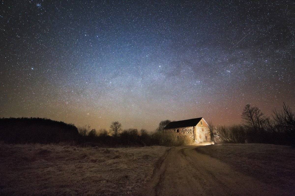 Беларусь, Весна, Звезды, Март, Мельница, Неман, Ночь, Вейзе Максим
