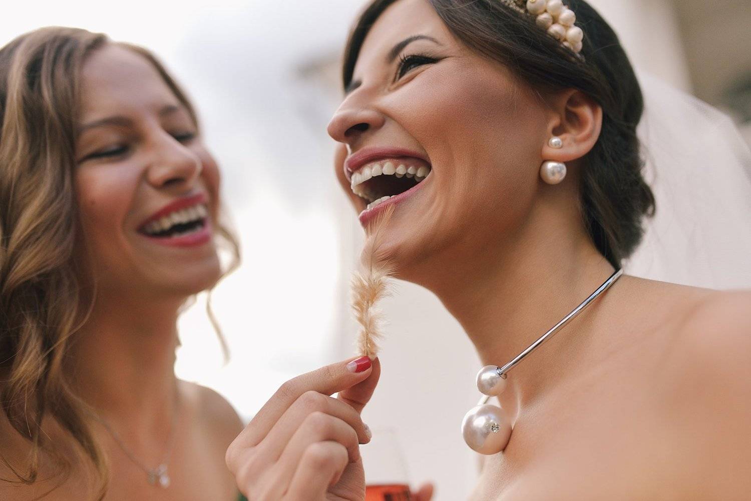 свадьба, перо, невеста, улыбка, wedding, feather, bride, smile, Феофанов Дмитрий