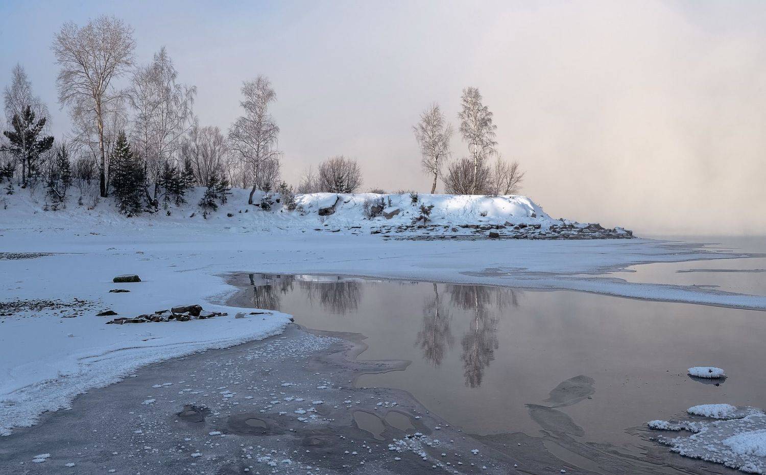 мороз, зима, енисей, иней, Фомина Марина