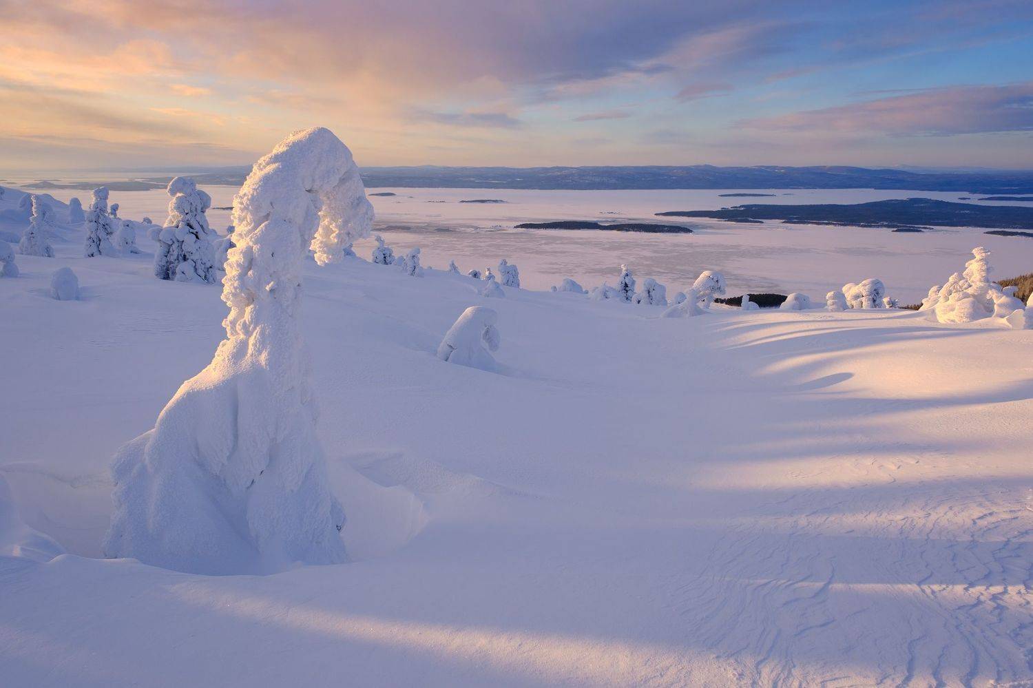 заполярье, зимний пейзаж, горы, солнце, снег, Леонтьев Константин