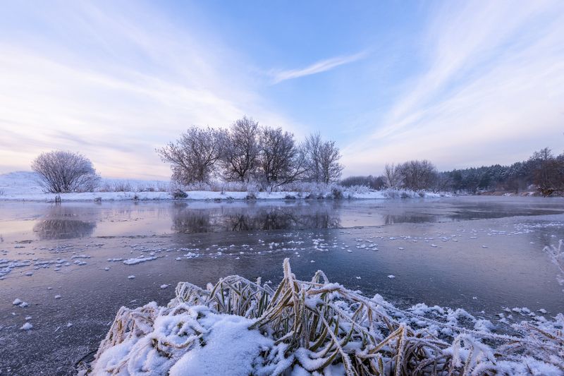 вечер, река, мороз Морозец фото превью