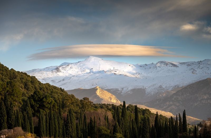 landscape, spain, andalucia, mountains, national park, nature, пейзаж, облака, горы, снег Sierra Nevada фото превью