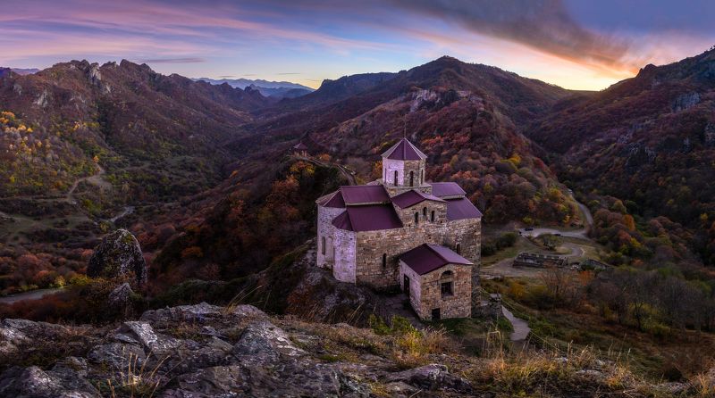 Храм # пейзаж #вечер #архетиктура Шаонинский храм в вечернем свете фото превью