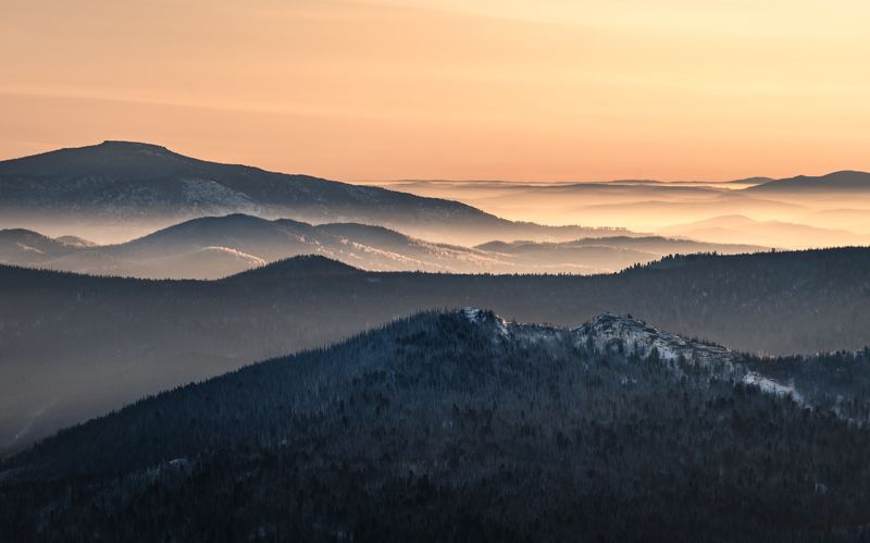 горы шерегеш рассвет зима Горная Шория…  Mountain Shoria… фото превью