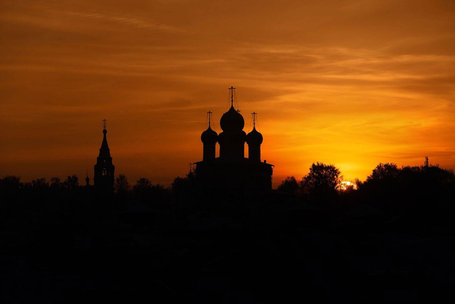 закат зима тутаев романов-борисоглебск собор церковь силуэт, Сальников Евгений