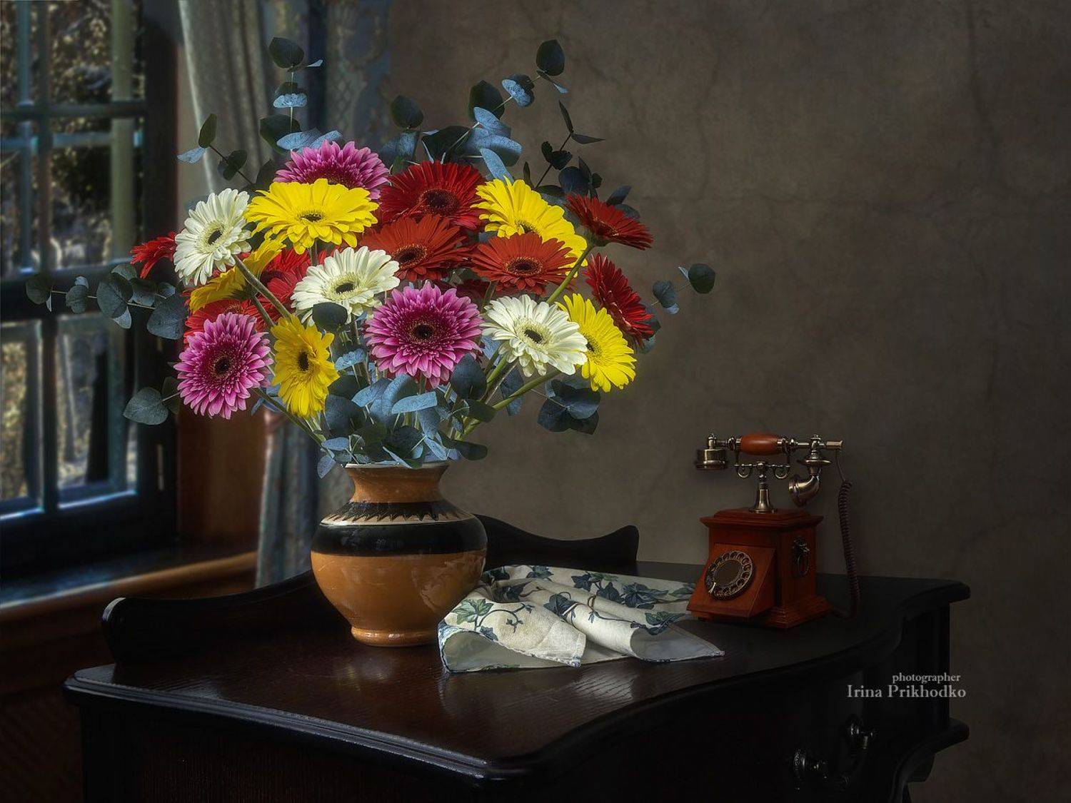натюрморт, букеты, герберы, цветы, интерьер, Приходько Ирина