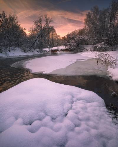 winter in river