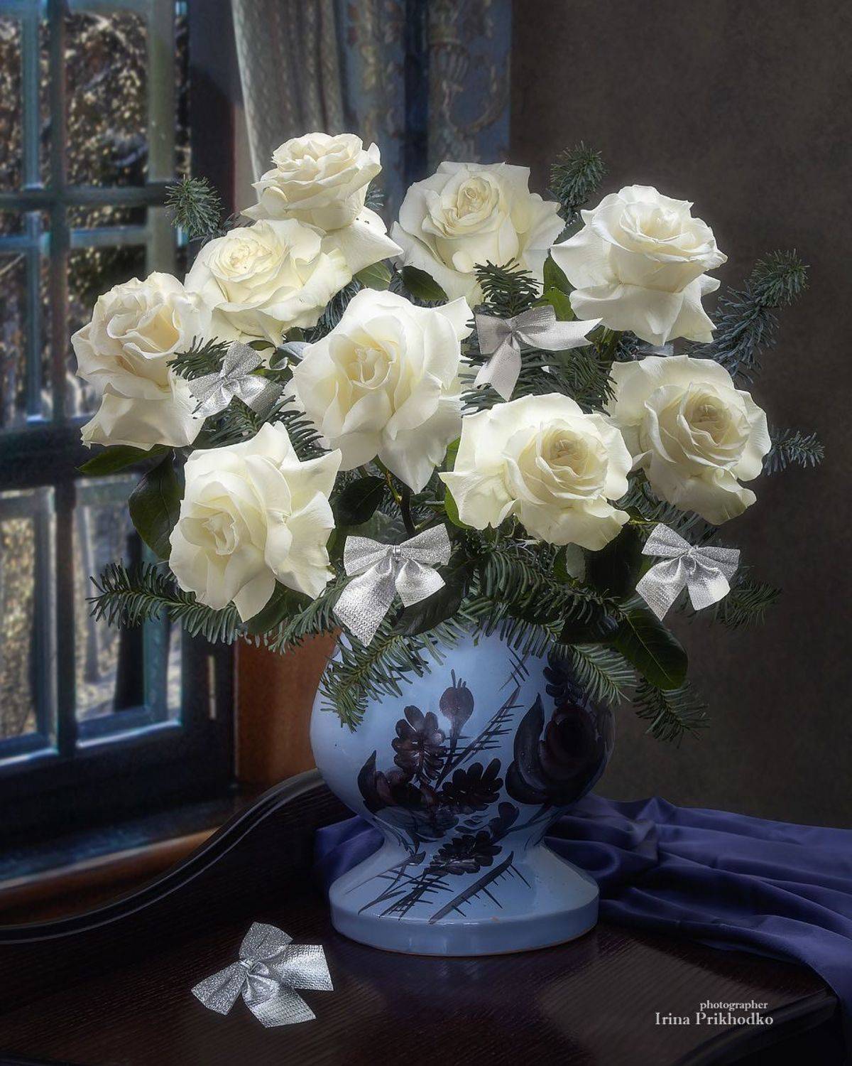 натюрморт, цветы. букеты, розы, новый год, Приходько Ирина