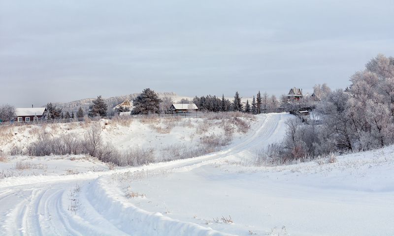 пейзаж, сибирская глубинка, деревушка, Сибирская деревушка. фото превью