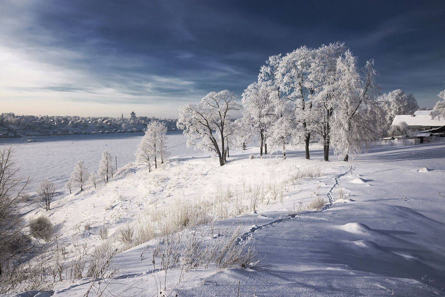 тутаев романов-борисоглебск зима левый берег валы иней солнце голубое небо, Сальников Евгений