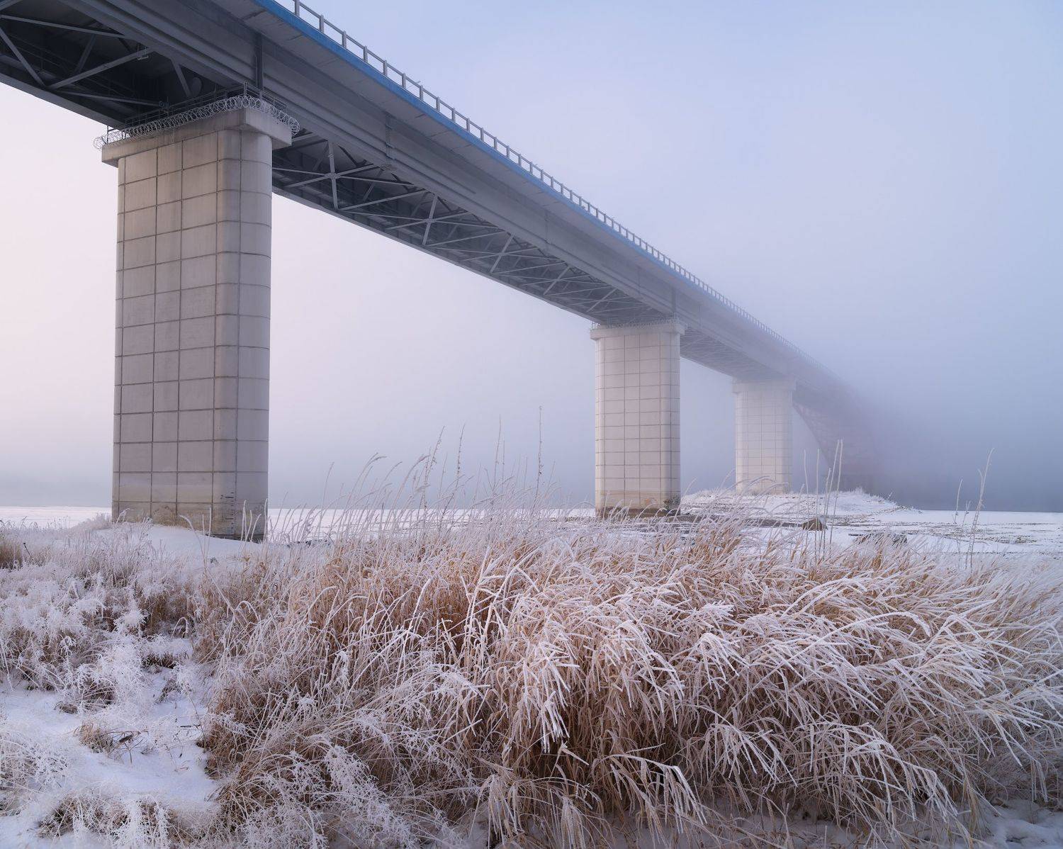 зима, зимний пейзаж, пейзаж ,снег, мороз, мост, туман, облако, winter, fujifilm, Леонтьев Константин